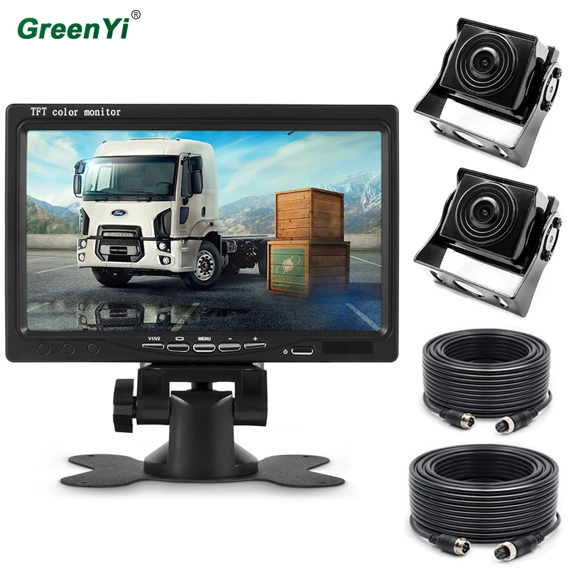 

GreenYi 1280 * 960P 7" IPS Screen AHD Car Video Monitor with 2-Channel Starlight Night Vision Reverse Backup Rear View
