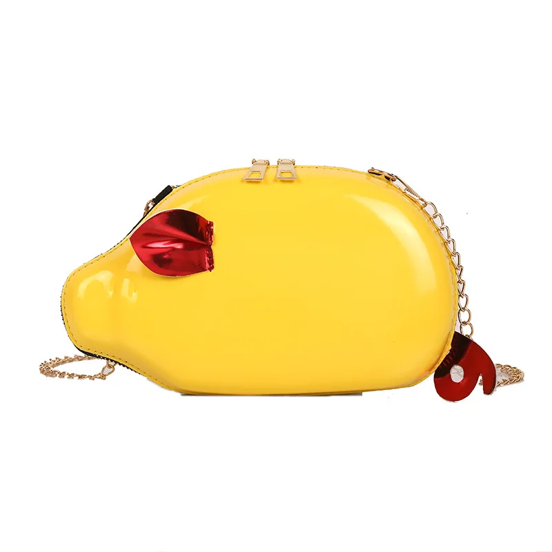 Creative Chain Shoulder Messenger Bag Funny Cute Pig Crossbody Bag Women Leather Party Bag Chain Bag