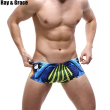RAY GRACE летние мужские плавки для плавания, одежда для плавания, сексуальные дышащие шорты-боксеры, мужские плавки для серфинга