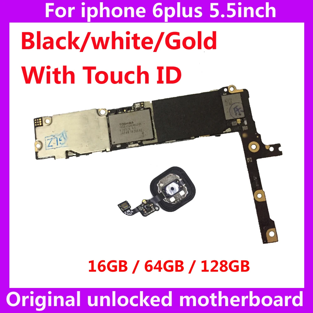 Для iphone 6 Plus оригинальная системная материнская плата IOS с/без touch ID 16 Гб 64 128 ГБ
