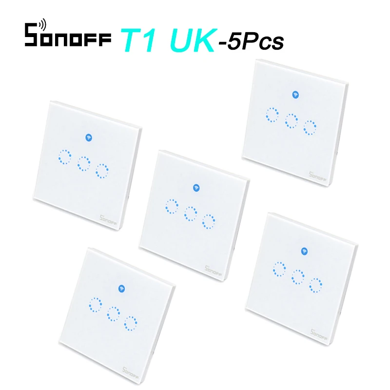1/3/5 шт. Sonoff T1 UK настенный Wi Fi адаптер Пульт дистанционного управления Поддержка RF