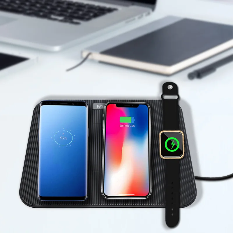 Складной Беспроводное зарядное устройство для Apple Watch iwatch 1234 группа iPhone XR XS Макс 5 Вт 7,5 Вт AirPods гарнитура зарядки кронштейн для samsung