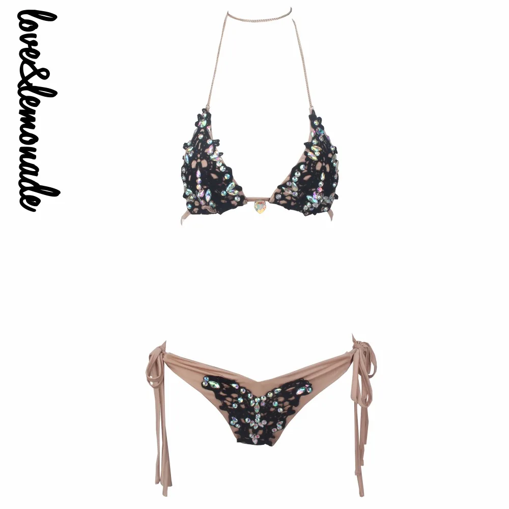 

Love&Lemonade Black Lace Color Bead Bra Sets TB 10215