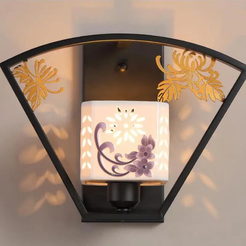 Chinese style Study room E27 Wall Lamp Bedside wall sconce Antique Wall light Hotel Loft Bedroom Villa Living room reading light
