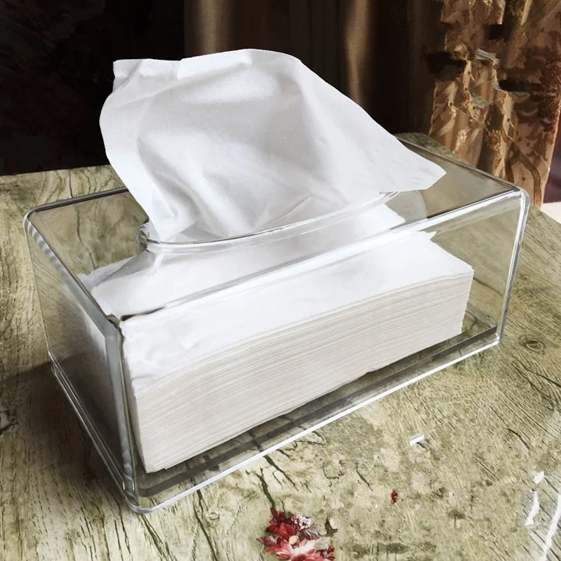 Высококачественная прозрачная акриловая коробка для одноразовых салфеток держатель диспенсер для салфеток держатель для салфеток автомобильный домашний рабочий стол тканевая коробка для хранения Органайзер