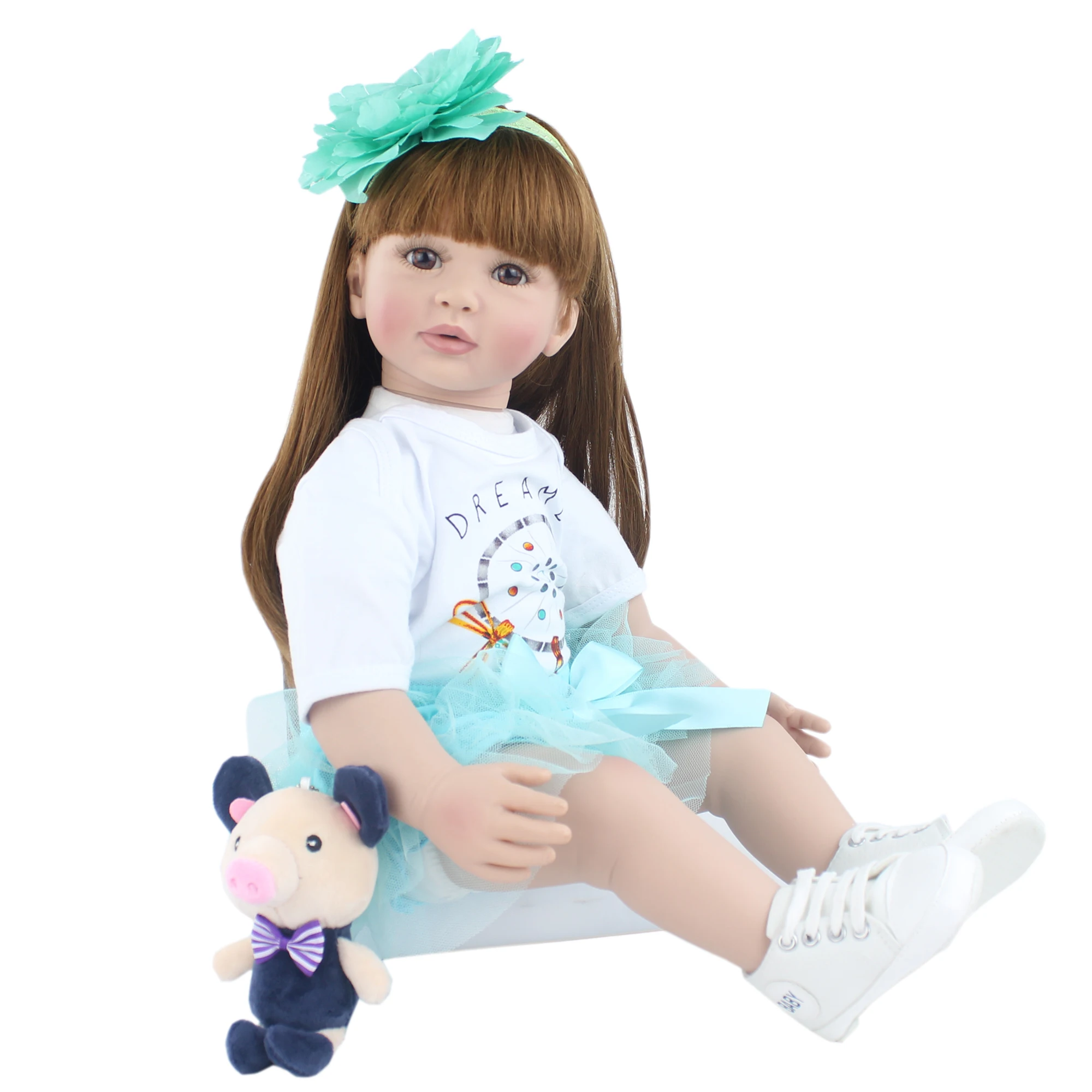 

60cm Soft Silicone Reborn Baby Doll Toys For Girl Vinyl Princess Toddler Babies Like Alive Bebe Girls Bonecas Birthday Xmas Gift