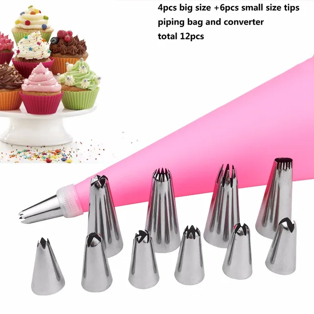 Lecook Cake Tools Cake Decorating Tools 10pcs Tips Cream Big Pastry