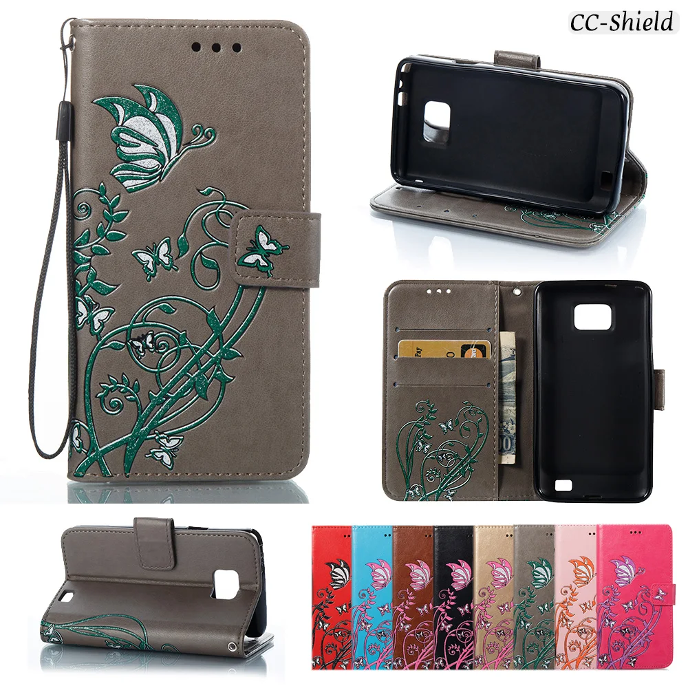 

Case for Samsung Galaxy S2 S II 2 GalaxyS2 GT I9100 GT-I9100 GT-I9100M GT-I9100L GT-I9100T Card Slot Leather Cover with Stander
