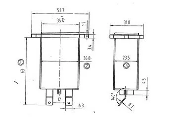 DC12V-36V DC генератор герметичный час метр счетчик моточасов прямоугольник