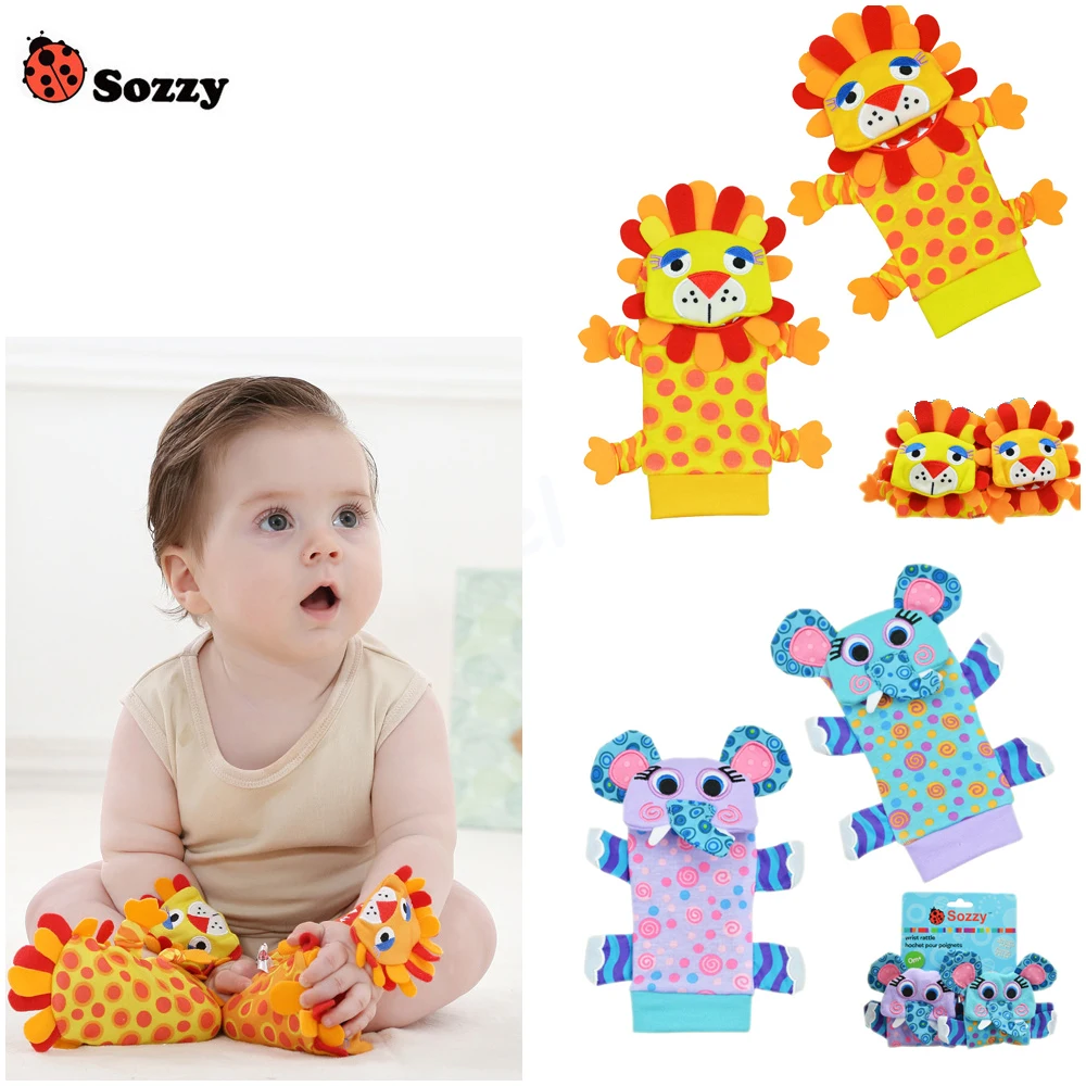 

Newest 4pcs/lot,baby rattle toys Sozzy Garden Bug Wrist Rattle and Foot Socks animal toy (2 pcs waist+2 pcs socks)