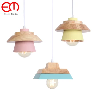 

Wooden Iron American led pendant light Industrial Vintage Creative Retro Loft bar Pendant Light Restaurant Lamp E27 RPL0012-13