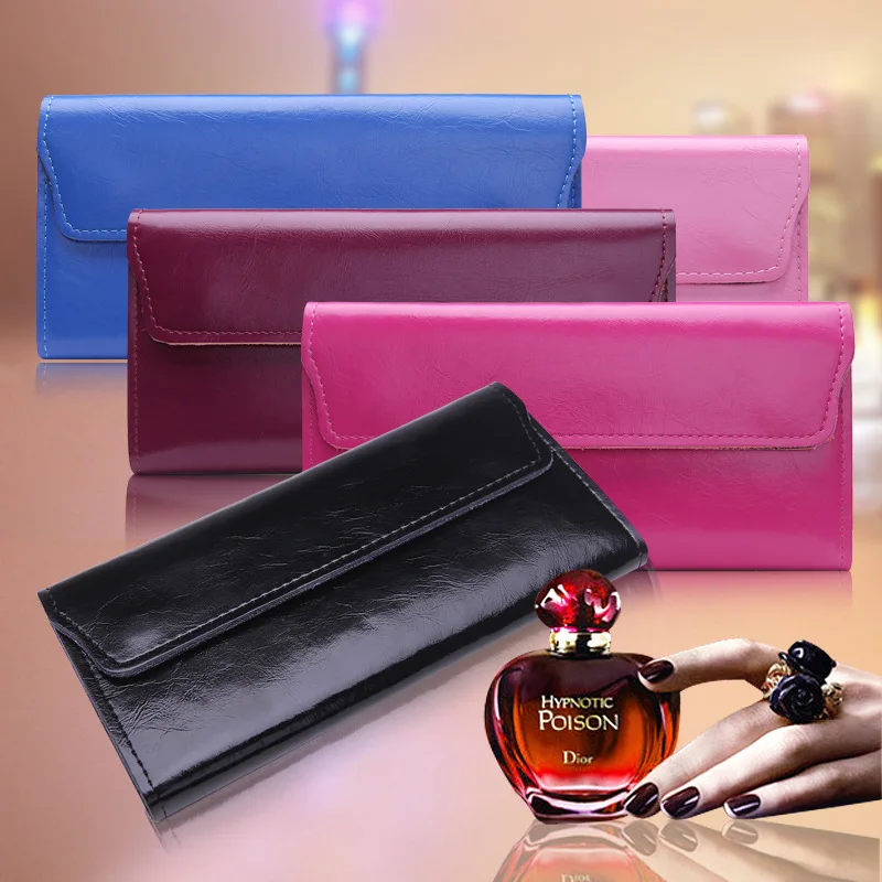 Fashion Women Handbag Casual Leather Wallet Velcro Wallet Card Holders