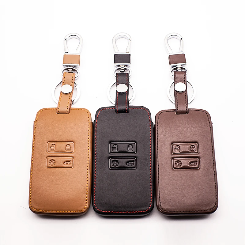 

Suitable for Renault car leather key cover remote control protection box 4 button smart key 2016 2017 car key accessories shel;l