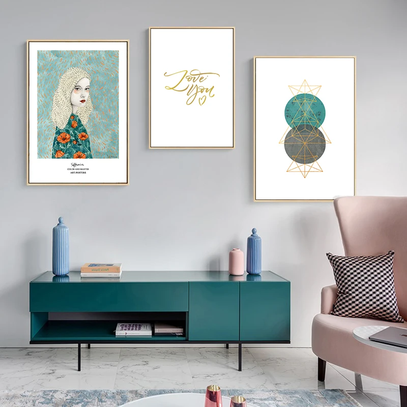 

Sunshine Girl Geometric Pattern Motivational Phrase Canvas Painting Abstract Print Poster Picture Wall Nordic Home Decoration