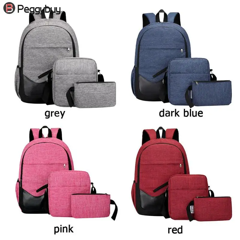 3 unids/set para mochilas Unisex Nylon viajes mochilas para Adolescente de hombro de la bolsas bolsos de embrague para las mujeres de los hombres 2018 Mochila femenina