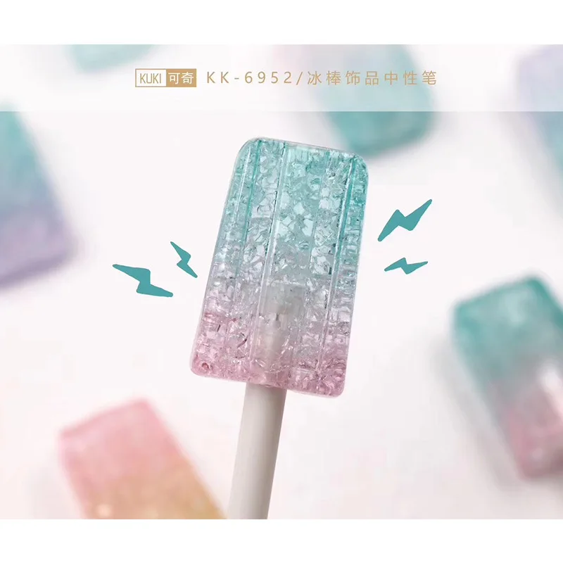 

1 pcs Kwaii Gel Pens Popsicle black colored gel-inkpens for writing Cute stationery office school supplies