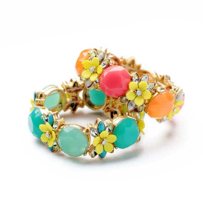 

Imitated Jewelry Resin Chunky Orange Blue Bohemian Bracelet Wholesale Resin Bubble Summer Bracelets & Bangles for Women 2014
