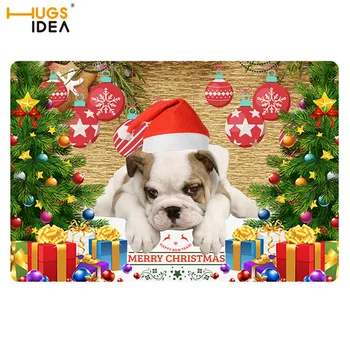 

HUGSIDEA Merry Christmas Design Home Floor Rugs Decoration Outdoor Entrance Doormat Anti-slip Bathroom Kitchen Carpets Mat Tapis