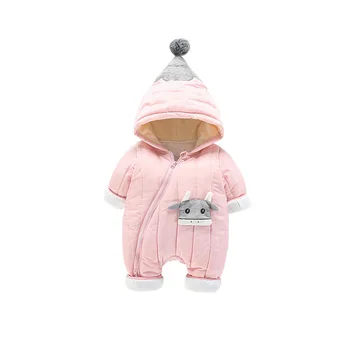 

New Spring &Autumn& Winter Newborn Infant Baby Warm Hooded Clothes Cute Cartoon Clothing Romper Baby Clothes Outerwear Overalls