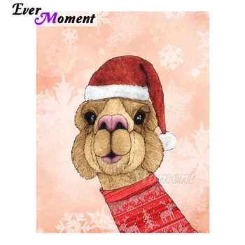 

Ever Moment Diamond Painting Alpaca Christmas Hat Full Square Drill Handmade 5D DIY Mosaic Diamond Embroidery Decoration 3F1911