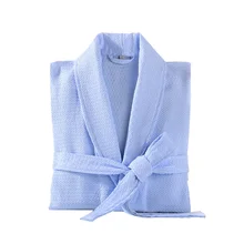100% Cotton Men Bathrobe Embroidery Waffle Soft Kimono Robe Hotels absorbent Night Dressing Gown pijamas Bridesmaid unisex Robe