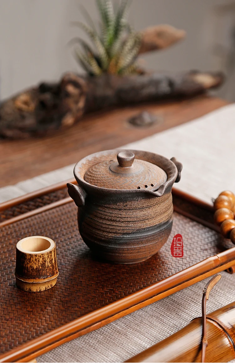 Креативный японский дорожный керамический чайник для заварки, чашка, чайник gaiwan, фарфоровый чайный набор кунг-фу, чайник gaiwan, посуда для напитков, аксессуары