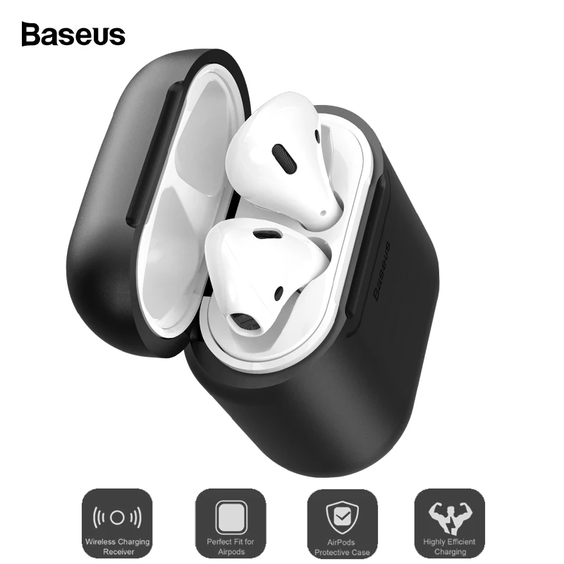 

For Airpods Case Baseus Qi Wireless Charging Silicone Cases For Airpod Protective Cover With Wired Charging For Air pods Coques