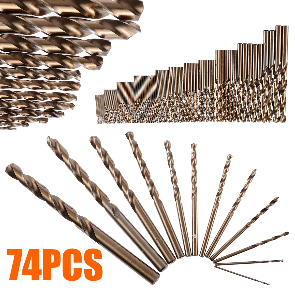 74pcs/Lot 1-8mm HSS Twist Drill Bits Cobalt Whole Ground Metal Reamer High Strength Drilling Tool for Steel Iron Aluminum Pipes