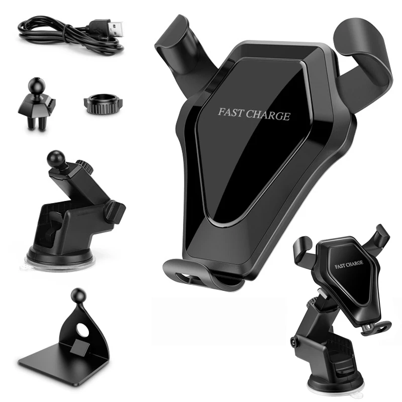 Universal Qi Wireless Car Charger Fast Charger Stand Dashboard Holder