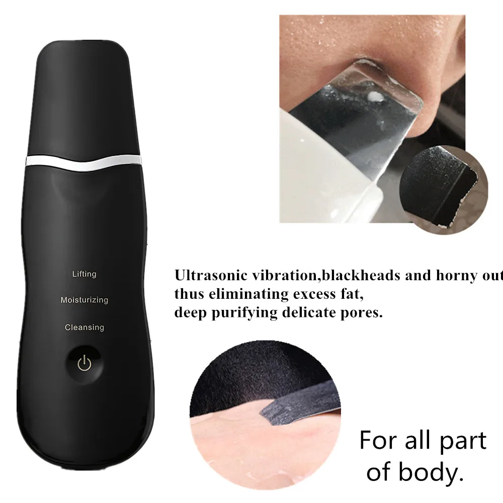 New Ultrasonic Ion Skin Scrubber Facial Care Ultrasonic Scrubber Cleaner Blackhead Removal Face Peeling Extractor Skin