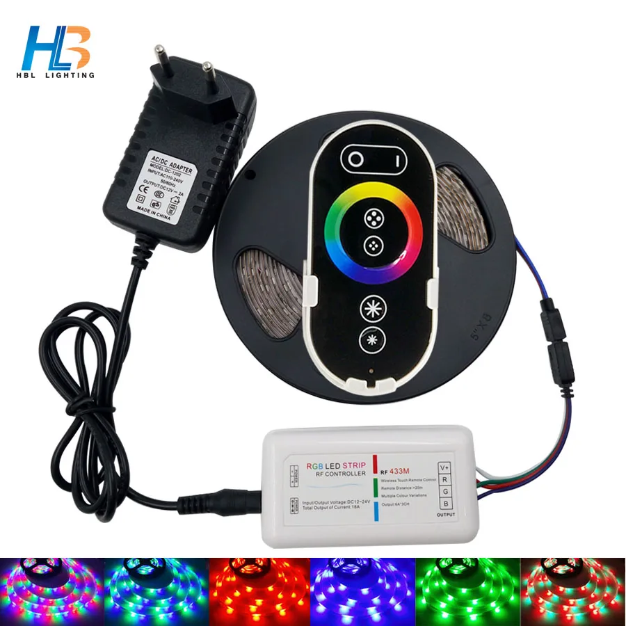 buy RGB Led Strip Light SMD2835 5M 10M Flexible Led Tape RGB led strip 15M 20M RGB Led Ribbon IP20 IP65+Remote+DC 12V Adapter kit