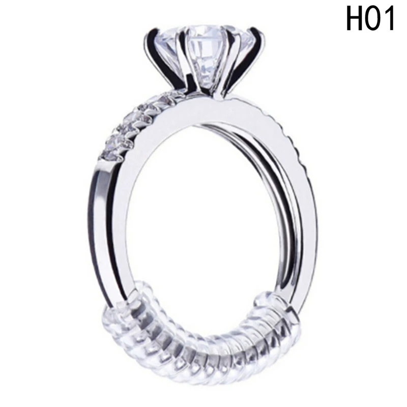 

Tightener Reducer Jewelry Parts Protection Transparent Spring Rope Ring Size Adjuster Resizing Tools Vintage Spiral Based