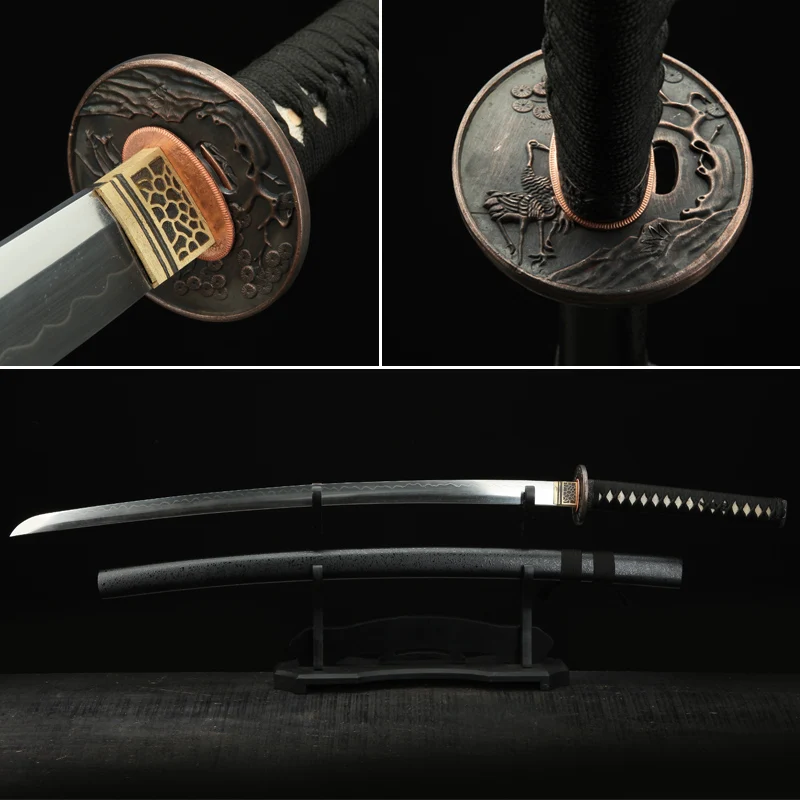

Katana Fuly handmade T10 steel+clay tempered&hand polished Full tang blade Japanese Samurai sword Collecation Home Decor