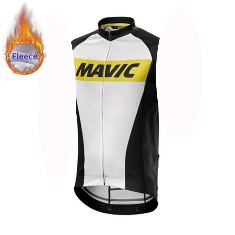 Pro team MAVIC зима Термальность флисовая костюмированная Пижама без рукавов Велоспорт Джерси одежда велосипед на открытом воздухе для триатлона Горный Дорожный велосипед форма
