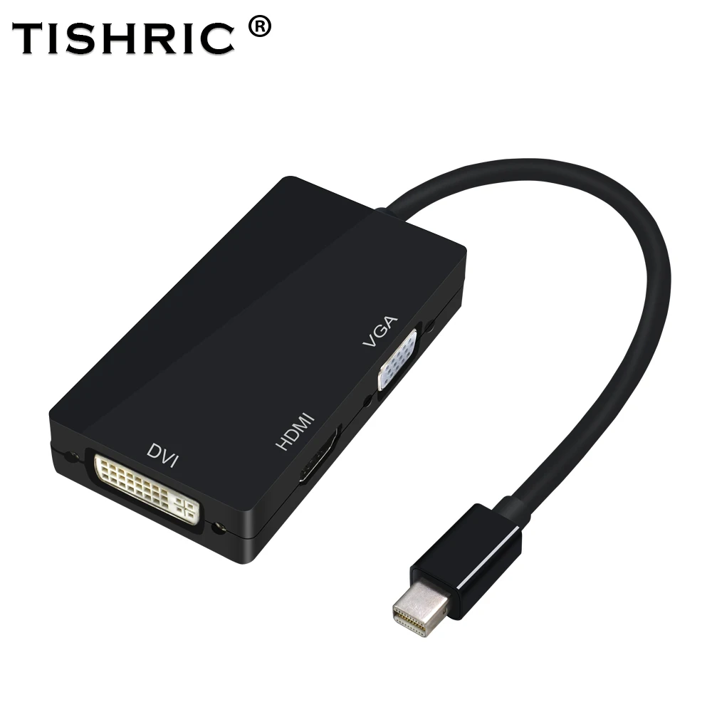 

THSHRIC 3IN1 Mini DP Thunderbolt Displayport Display Port To HDMI VGA DVI Adapter For Mac /iMac/Macbook Air 1080 Converter Cable