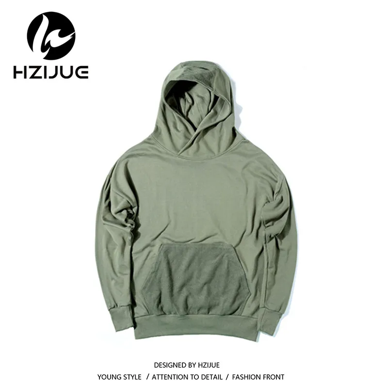 HZIJUE 2018 streetwear hoodie Classic Basic solid pure color oversize baggy Justin Bieber man Men Hip Hop cotton hoodies black