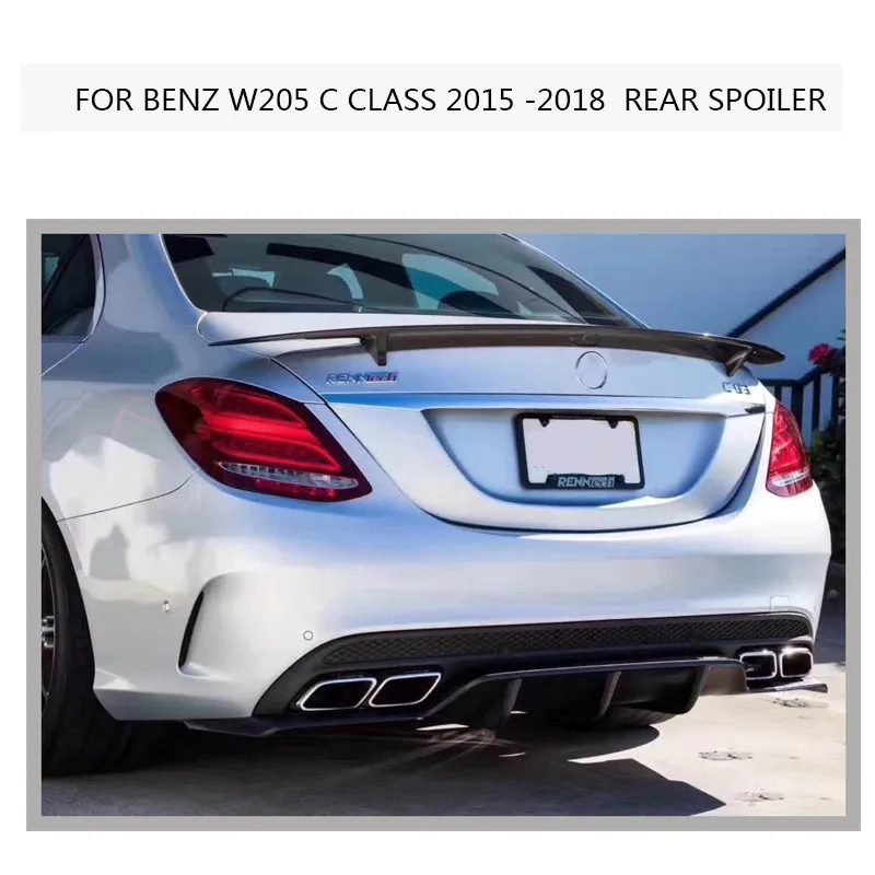 W205  ABS  Spoiler for Benz  4-Door Wing Lip Sticker  2015-2018