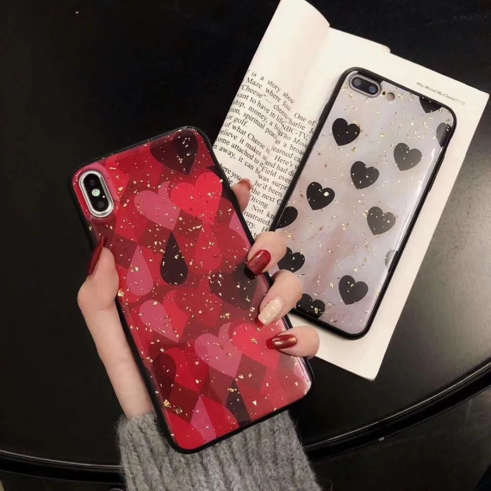 Case For Samsung Note9 8 S9 S8 Plus Cover Glitter Sequins Love Heart  (2)