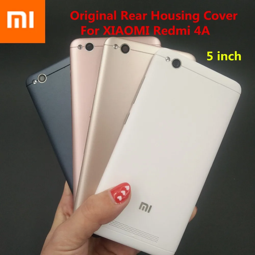 

100% Original Rear Housing Cover For XIAOMI Redmi 4A Back Door Replacement Battery Case,5Inch Side Buttons/Flash Lighter