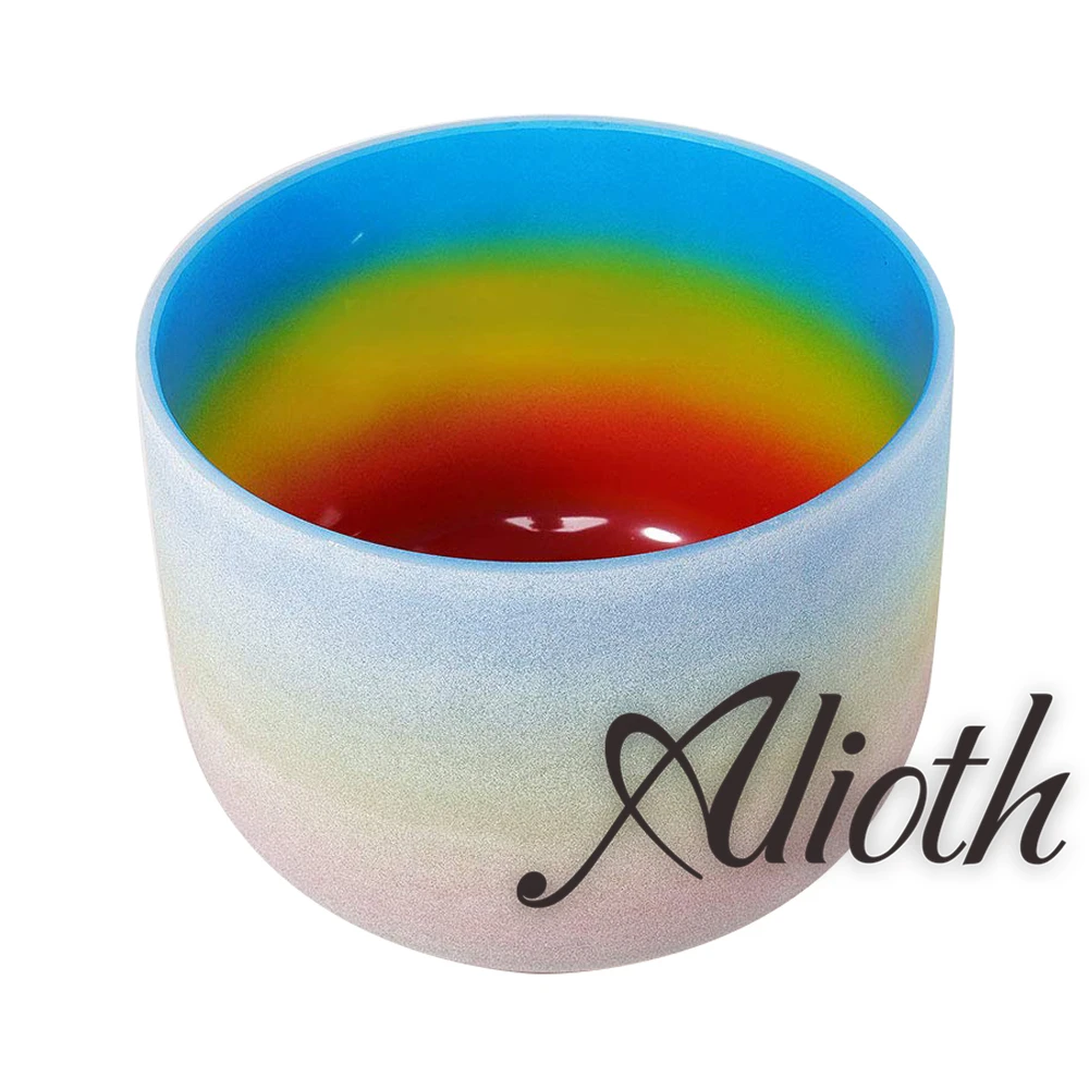 

14 Inch Rainbow Colored G Note Crystal Singing Bowl for Throat Chakra Balancing/Yoga/Meditation/Sound Therapy
