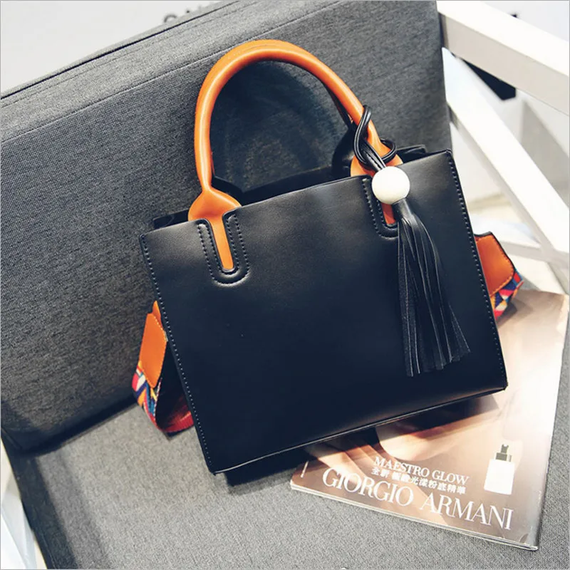 YBYT brand 2017 new fashion joker tassel satchel hotsale PU leather ladies shopping bag women shoulder messenger crossbody bags