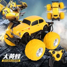 1:10 радиоуправляемая игрушка-трансформер внедорожный Шмель с дистанционным управлением автомобиль пчела volkswagen beetle большое колесо трюк прокатка Радиоуправляемый автомобиль для детей подарок