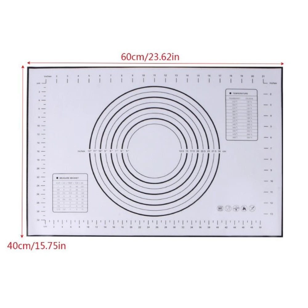 Силиконовый скользящий коврик для теста для торта, кухонный инструмент, красный, черный цвет, Кондитерская глина, помадка, лист для выпечки, высокое качество, 60*40 см