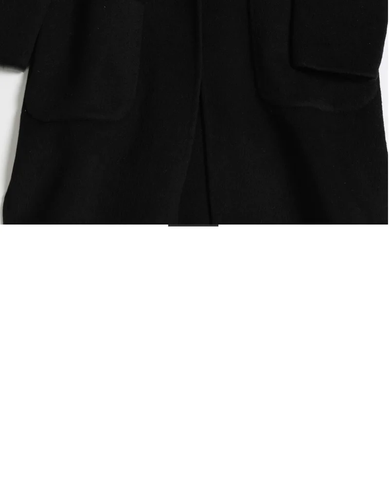 QSC Новое модное двухстороннее кашемировое пальто весна с капюшоном Женское шерстяное пальто Черная куртка хаки Пальто Однотонное шерстяное пальто