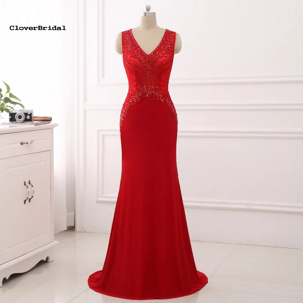 CloverBridal/горячая распродажа эластичное атласное вечернее платье с v образным