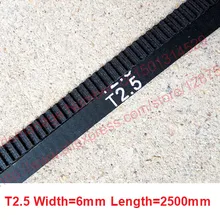 1pc T2.5 Timing belt width 6mm length 2500mm teeth 1000 Neoprene Rubber closed loop pulley for CNC 2.5 6 2500