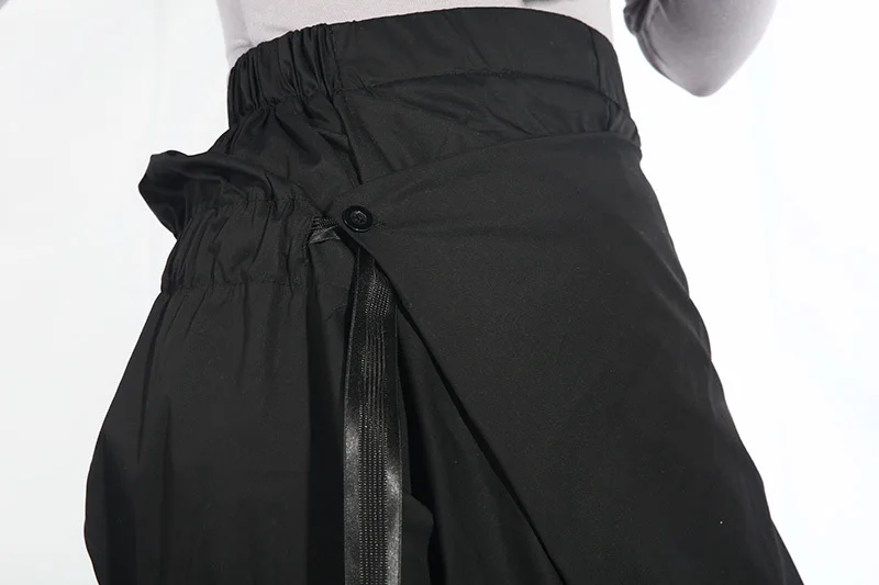 [EAM] новые осенние зимние свободные штаны-шаровары с высокой эластичной резинкой на талии, женские модные брюки LA98
