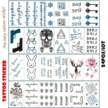 

Nu-TATY Lotus rabbit Flash Tattoo Hand Sticker 10.5*6cm Small Waterproof Henna Beauty Temporary Body Tattoo Sticker