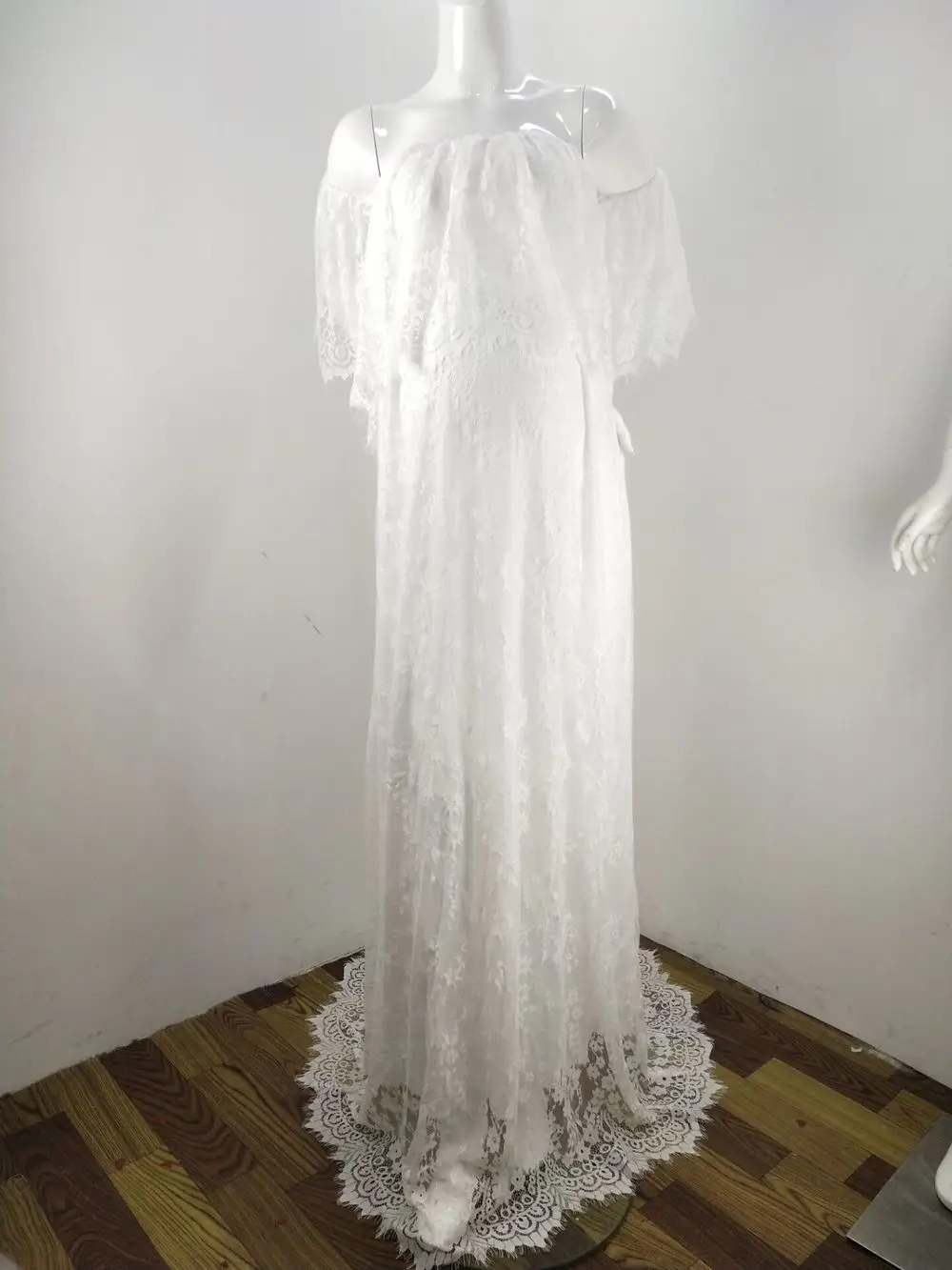 Sexy Maternity Photography Prop Maternity Dresses For Photo Shoot Lace Maxi Gown Clothes 2019 Off Shoulder Women Pregnancy Dress (1)