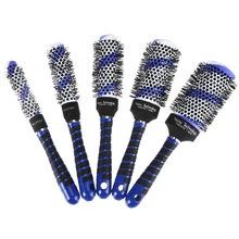 Stripe Temperature Color Change Ceramic Iron Radial Round Comb Hairdressing Brush Salon Styling Shaping Barrel 19 25 32 45 53mm
